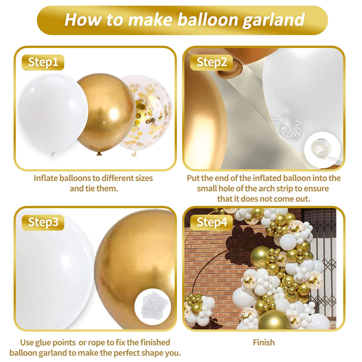 Blue and White Balloon Garland Kit, 124 Pieces