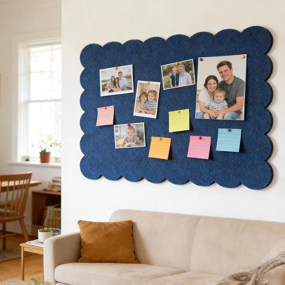Dark Blue Scalloped Felt Bulletin Board