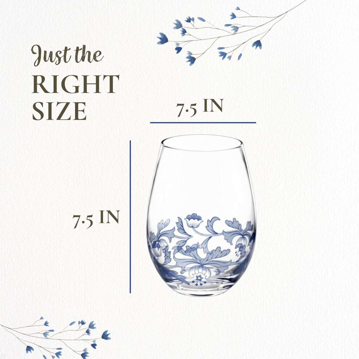 Spode Blue Italian Wine Glasses, Set of 4