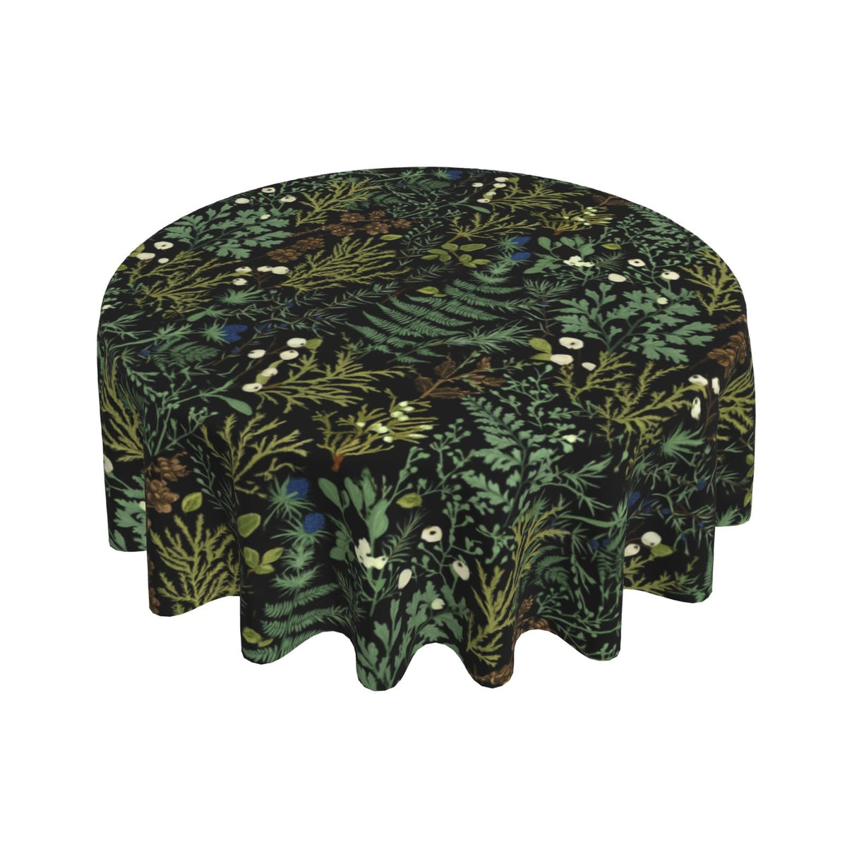 Blue and White Chinoiserie Round Tablecloth, 60 Inch