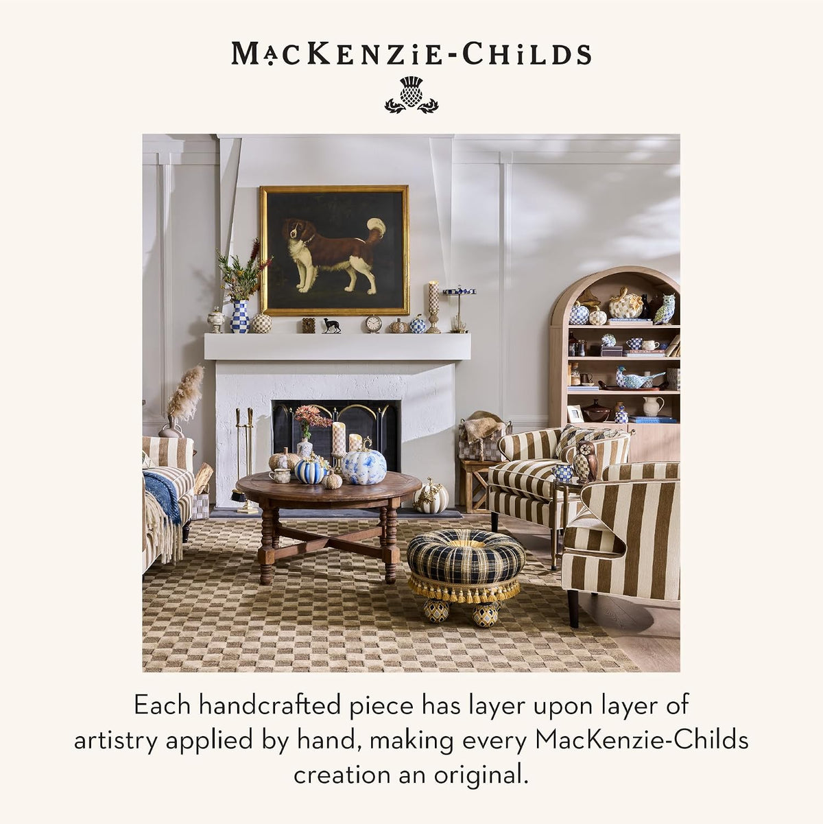 MacKenzie-Childs Resin Owl Figurine, Royal Autumn