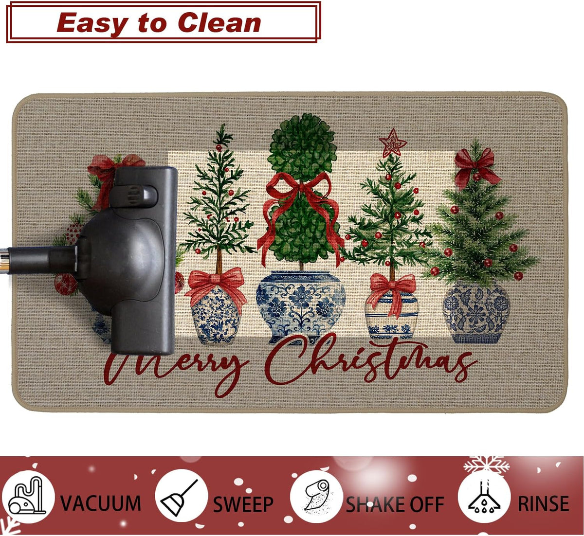 Chinoiserie Christmas Doormat, 17 x 29 Inch