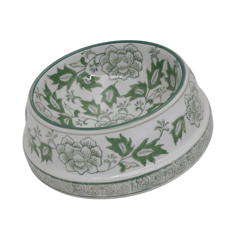 Hand-Painted Blue and White Ceramic Pet Bowl