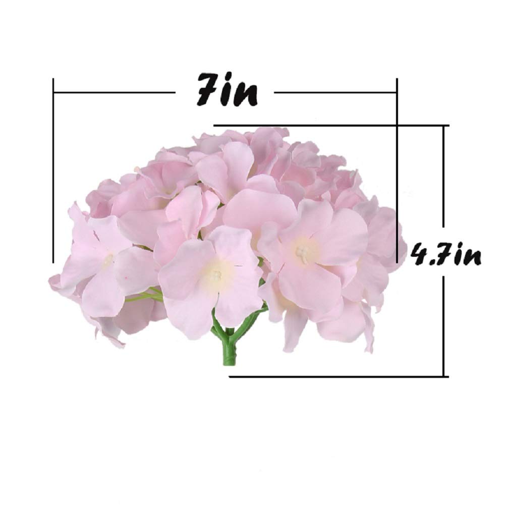 Silk Hydrangea Heads with Stems, Pack of 10