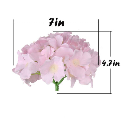 Silk Hydrangea Heads with Stems, Pack of 10