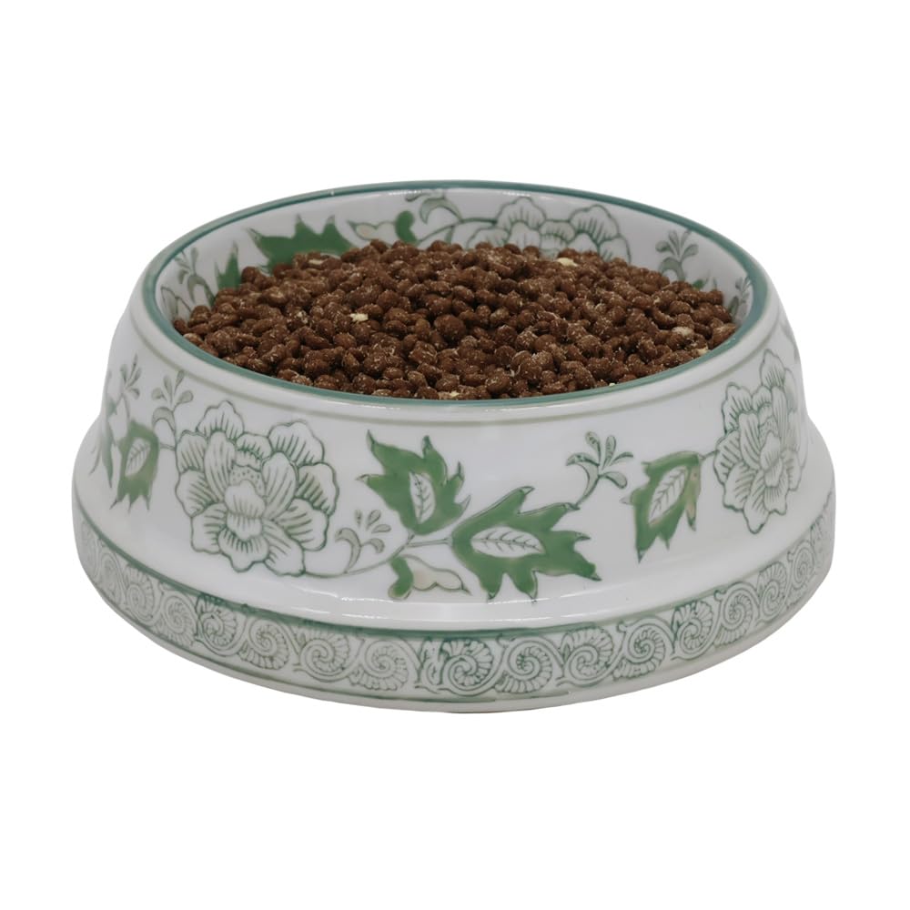 Hand-Painted Blue and White Ceramic Pet Bowl