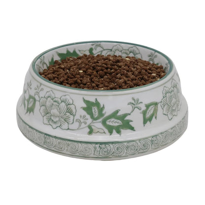 Hand-Painted Blue and White Ceramic Pet Bowl