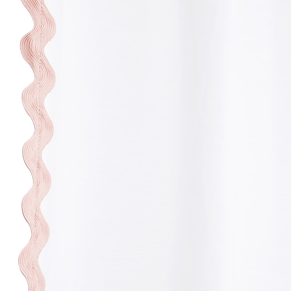 Scalloped Cotton Shower Curtain, White and Blue