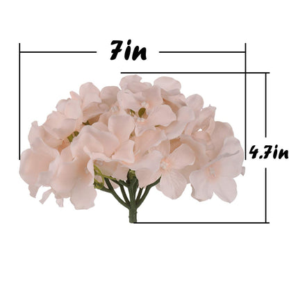 Silk Hydrangea Heads with Stems, Pack of 10