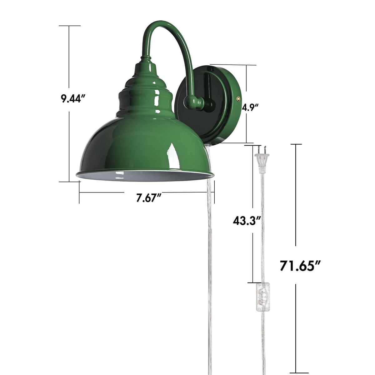 Blue Mini Gooseneck Wall Sconce
