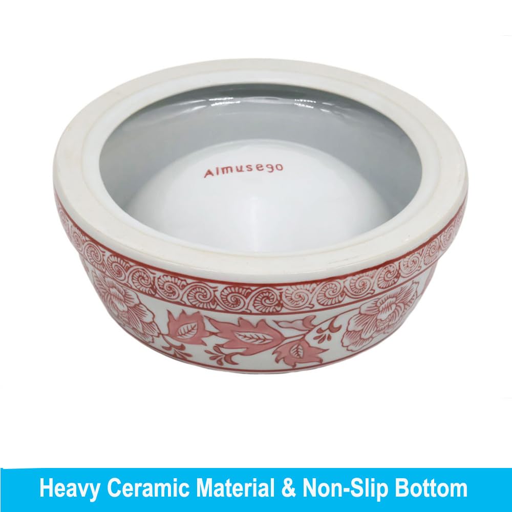 Hand-Painted Blue and White Ceramic Pet Bowl