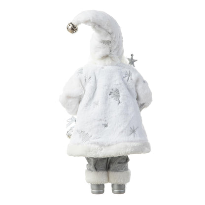 Blue Velvet Santa Figurine, 18 Inch