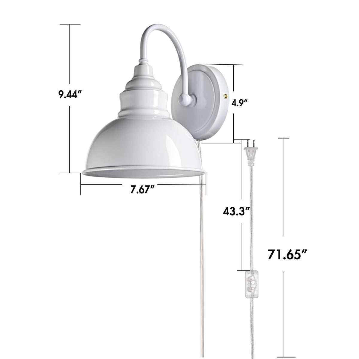 Blue Mini Gooseneck Wall Sconce
