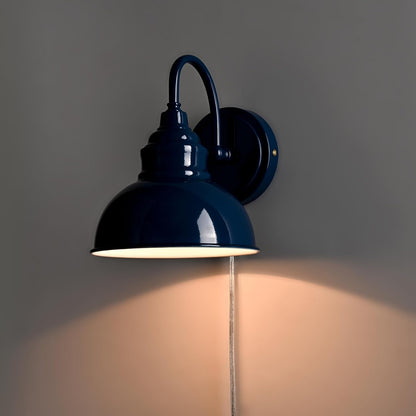 Blue Mini Gooseneck Wall Sconce