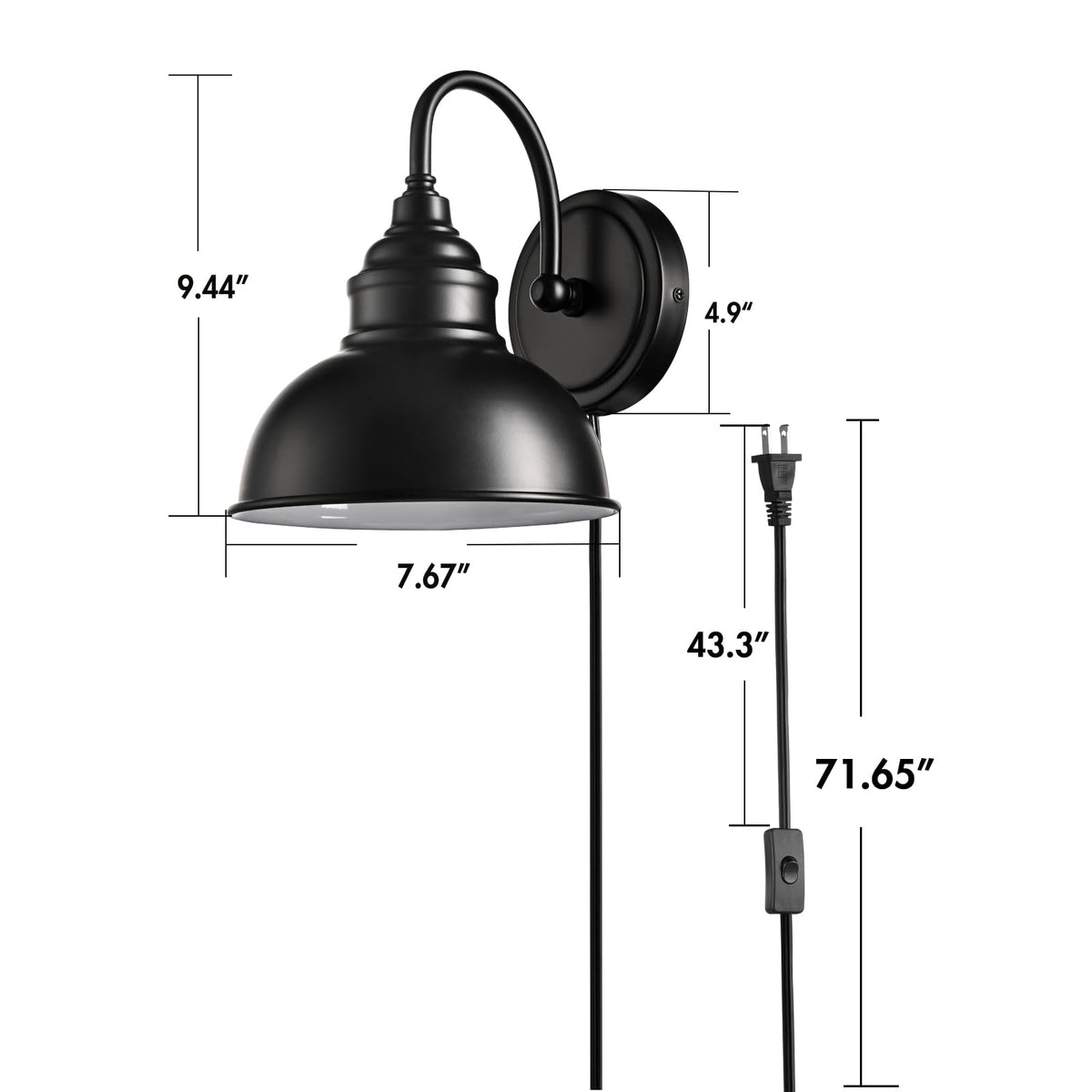 Blue Mini Gooseneck Wall Sconce