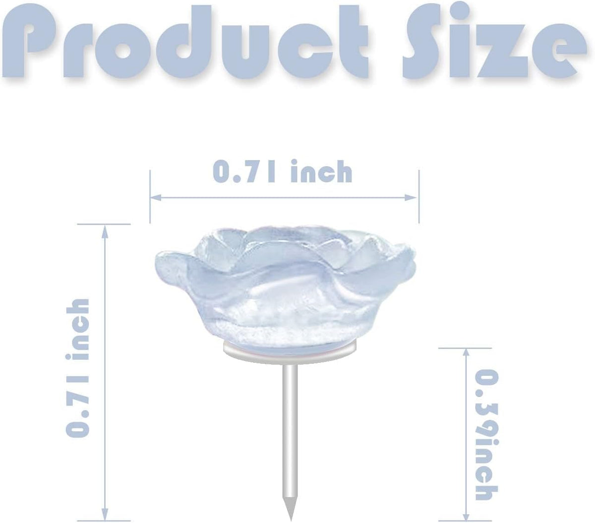 Blue Flower Push Pins, 30 Pack