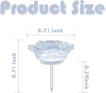 Blue Flower Push Pins, 30 Pack