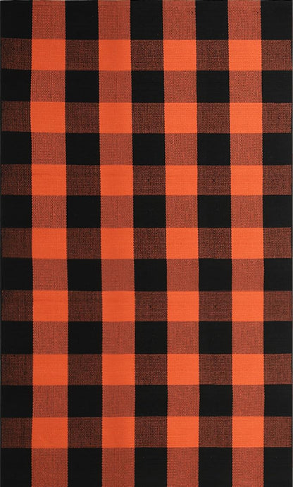 Blue Buffalo Plaid Outdoor Rug, 27.5x43