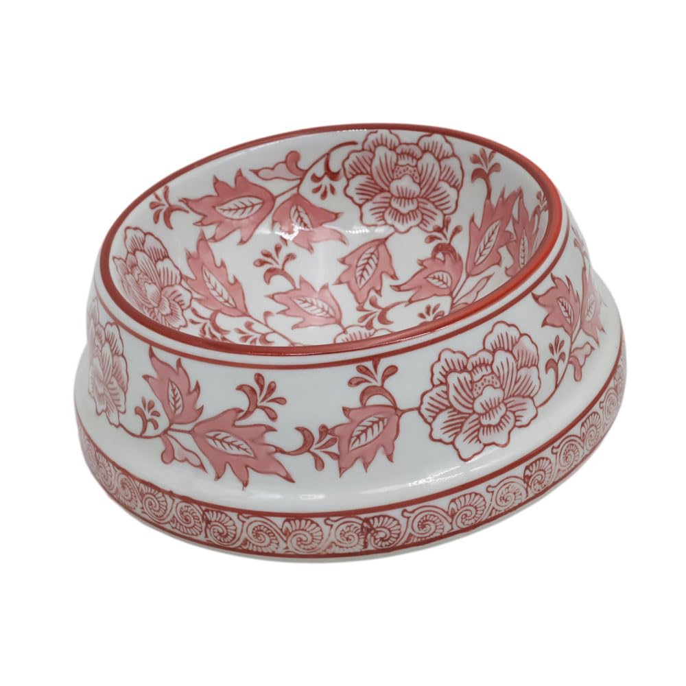 Hand-Painted Blue and White Ceramic Pet Bowl