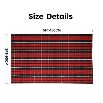 MUBIN Blue White Plaid Cotton Rug, 27.5x43