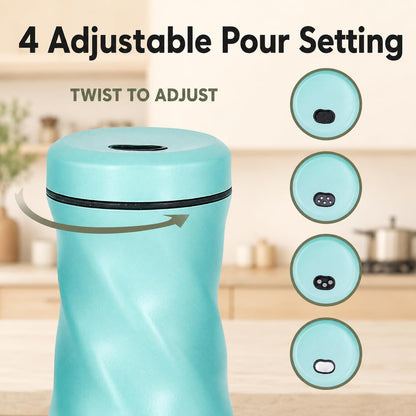 Glass Salt and Pepper Shakers, Adjustable, 4 oz, Set of 2