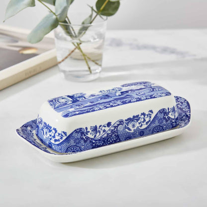 Spode Blue Italian Covered Butter Dish