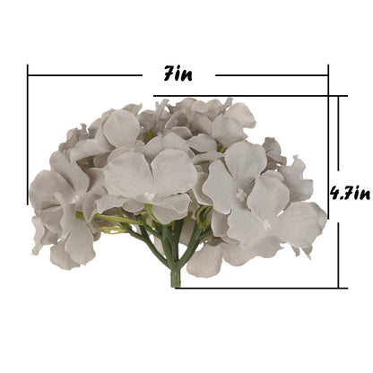 Silk Hydrangea Heads with Stems, Pack of 10