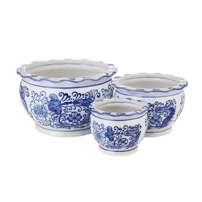 HakkaGirl Blue and White Chinoiserie Planters