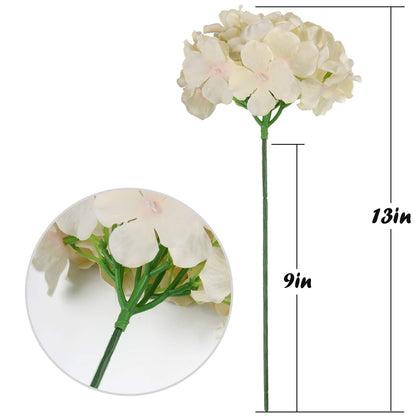 Silk Hydrangea Heads with Stems, Pack of 10