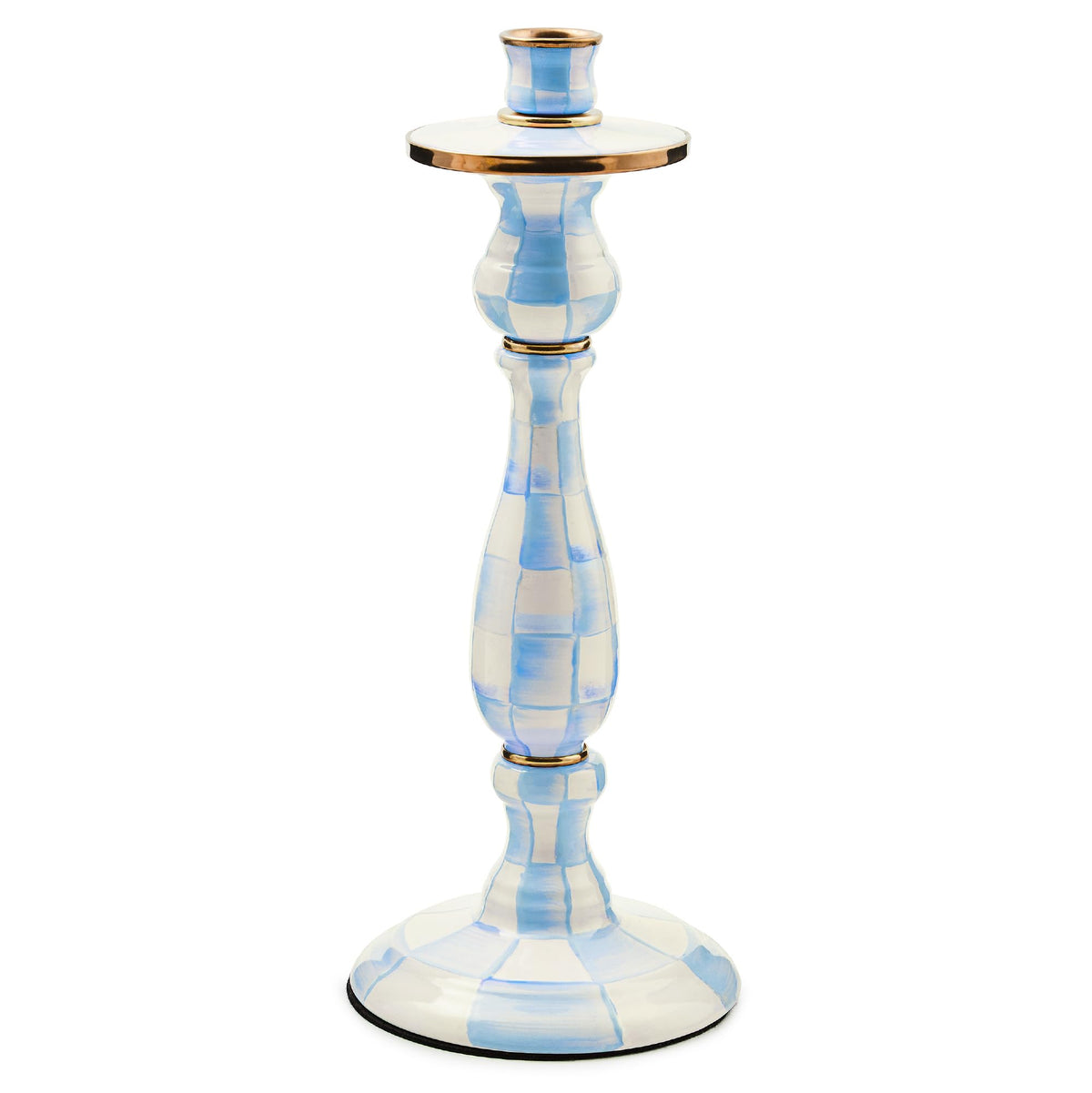 MacKenzie-Childs Sky Check Pillar Candlestick