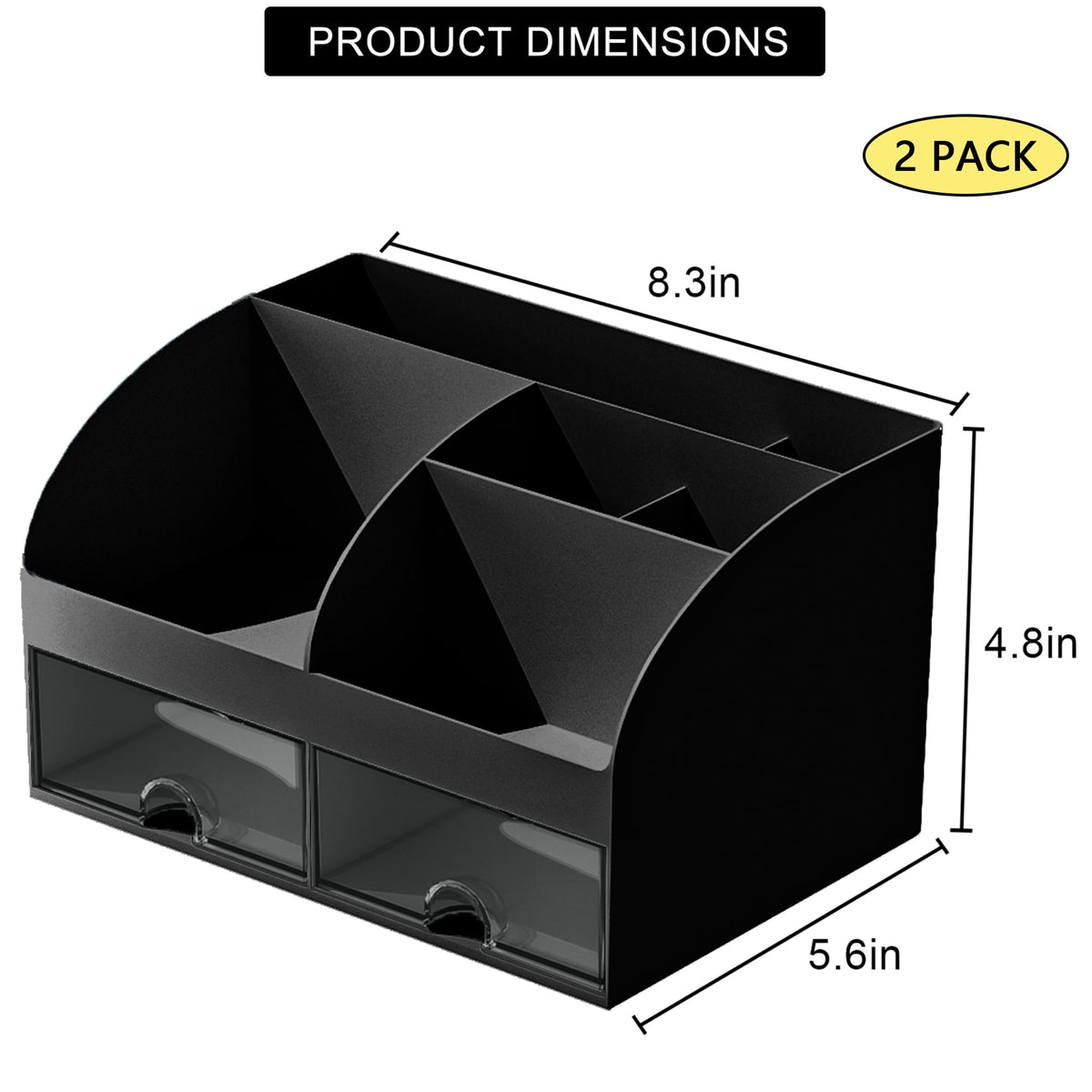 Blue Desk Organizer with 2 Drawers
