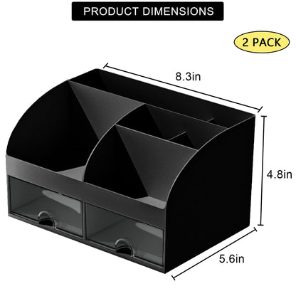 Blue Desk Organizer with 2 Drawers