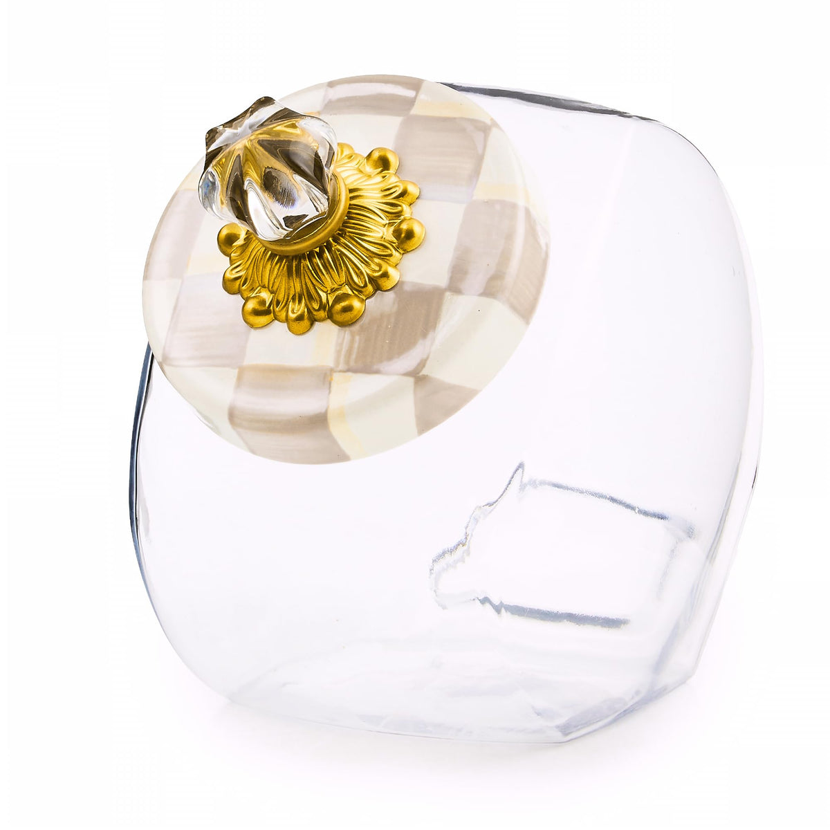 MacKenzie-Childs Glass Sweets Jar, Royal Check