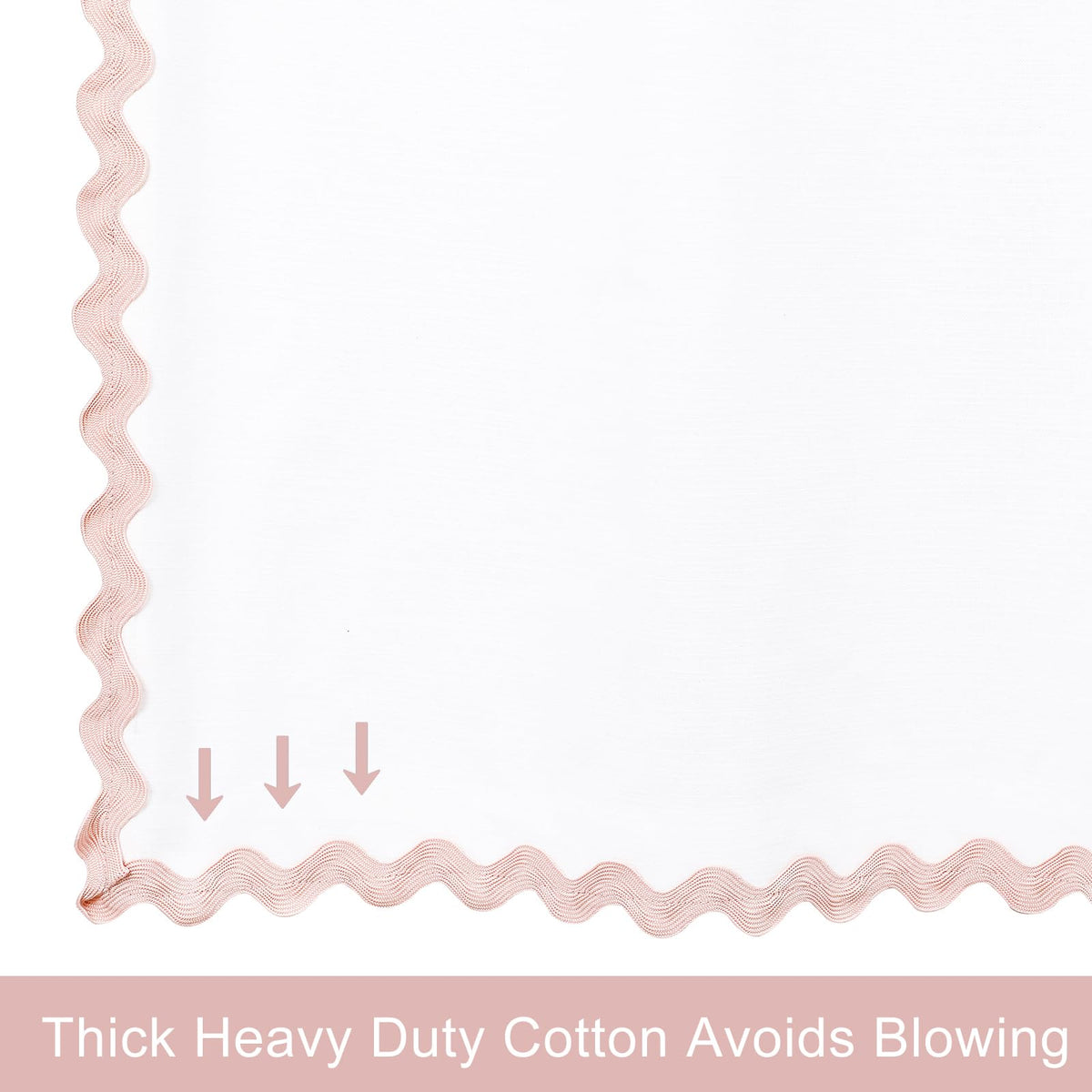 Scalloped Cotton Shower Curtain, White and Blue