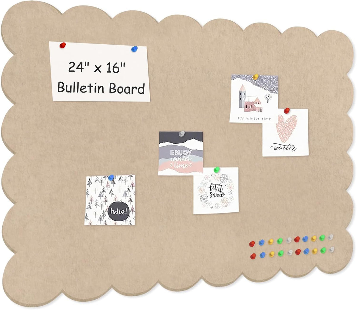 Dark Blue Scalloped Felt Bulletin Board