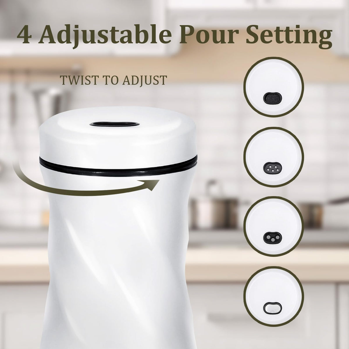 Glass Salt and Pepper Shakers, Adjustable, 4 oz, Set of 2