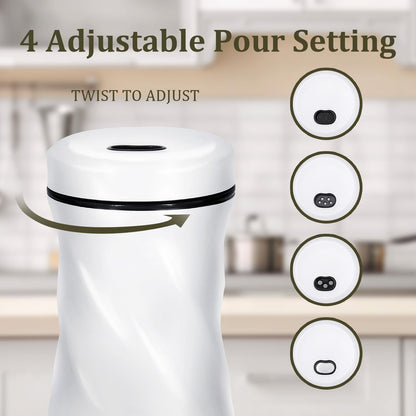 Glass Salt and Pepper Shakers, Adjustable, 4 oz, Set of 2