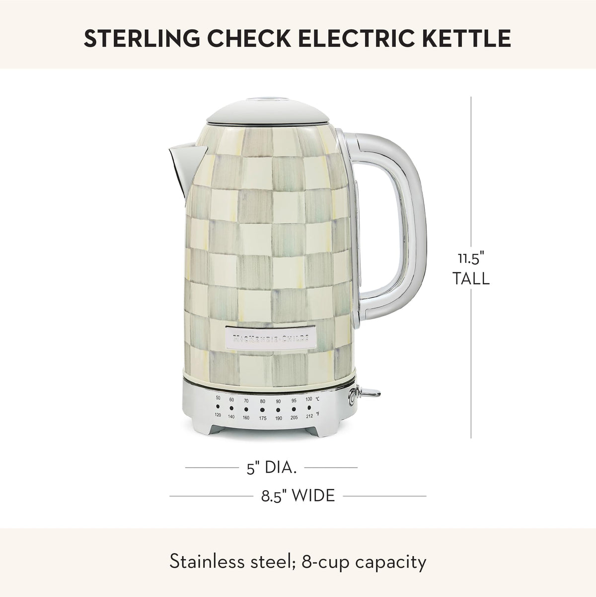 MacKenzie-Childs Electric Kettle, Royal Check