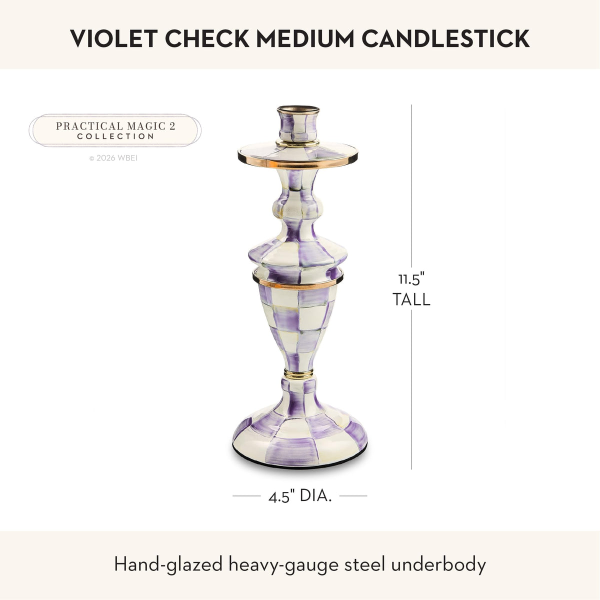 MacKenzie-Childs Sky Check Pillar Candlestick