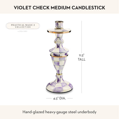 MacKenzie-Childs Sky Check Pillar Candlestick