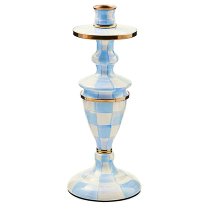 MacKenzie-Childs Sky Check Pillar Candlestick