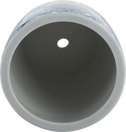 Blue and White Scenic Ceramic Planters, Set of 3