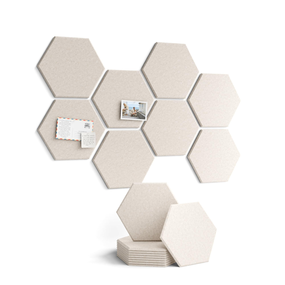 Blue Hexagon Felt Pin Board Tiles, 12 Pack