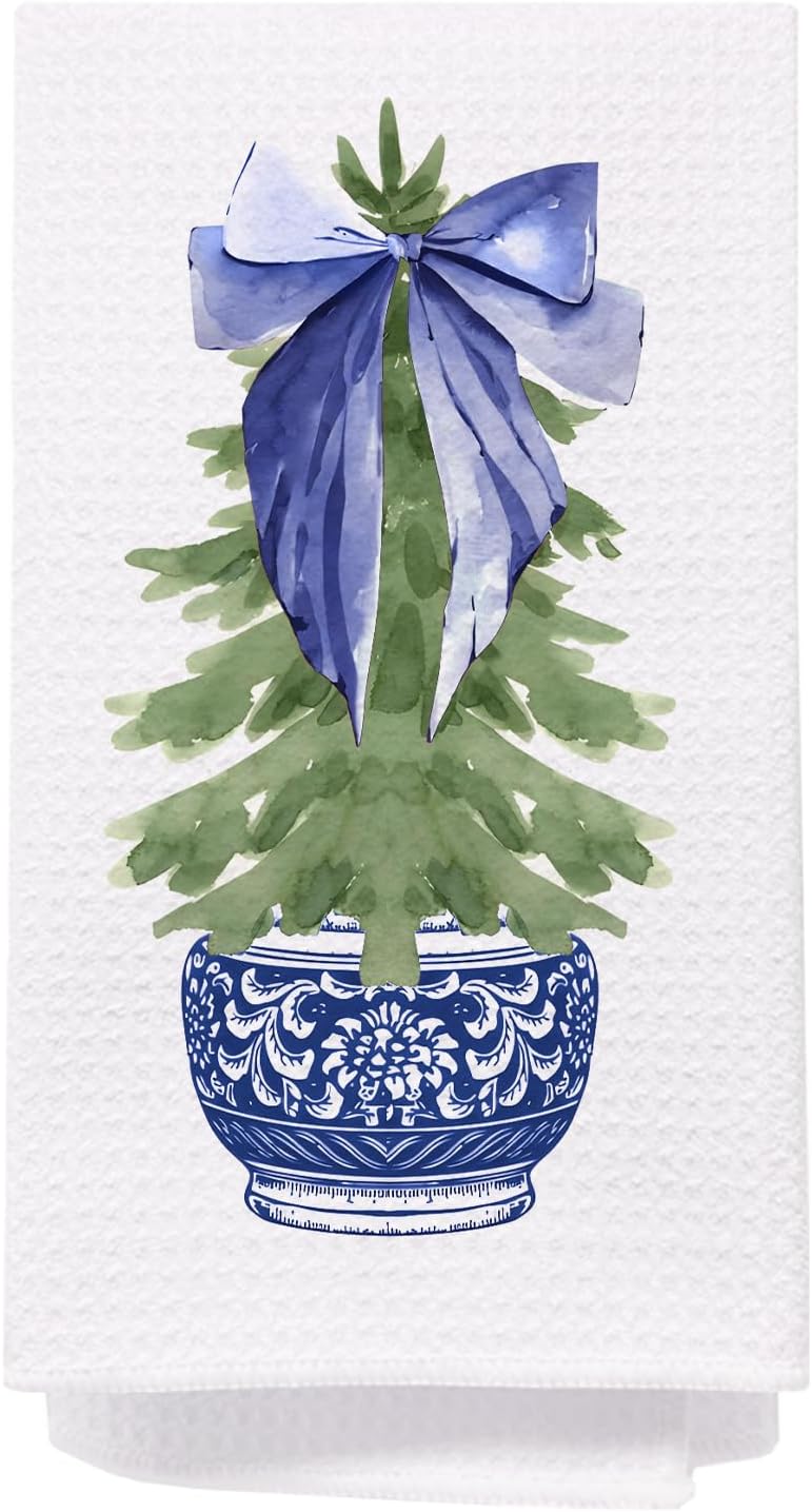 Chinoiserie Christmas Kitchen Hand Towels, 16x24 Inch