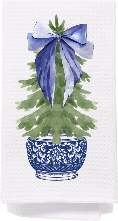Chinoiserie Christmas Kitchen Hand Towels, 16x24 Inch