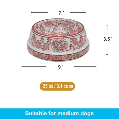 Hand-Painted Blue and White Ceramic Pet Bowl