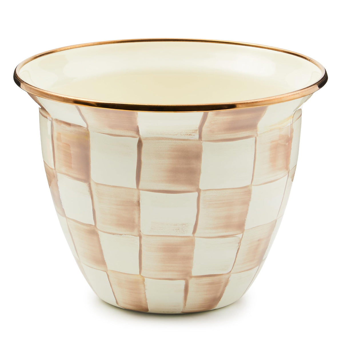 MacKenzie-Childs Sky Check Enamel Flowerpot, Large