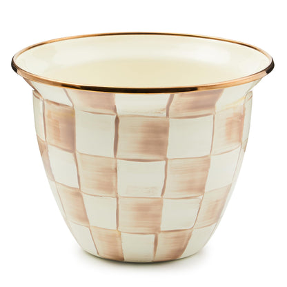 MacKenzie-Childs Sky Check Enamel Flowerpot, Large