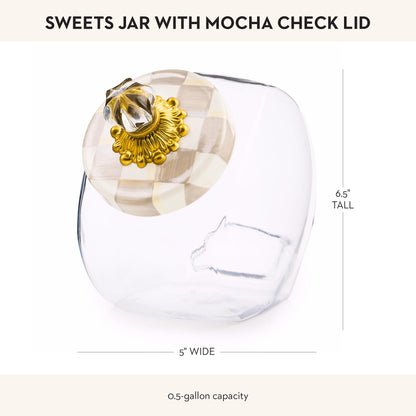 MacKenzie-Childs Glass Sweets Jar, Royal Check