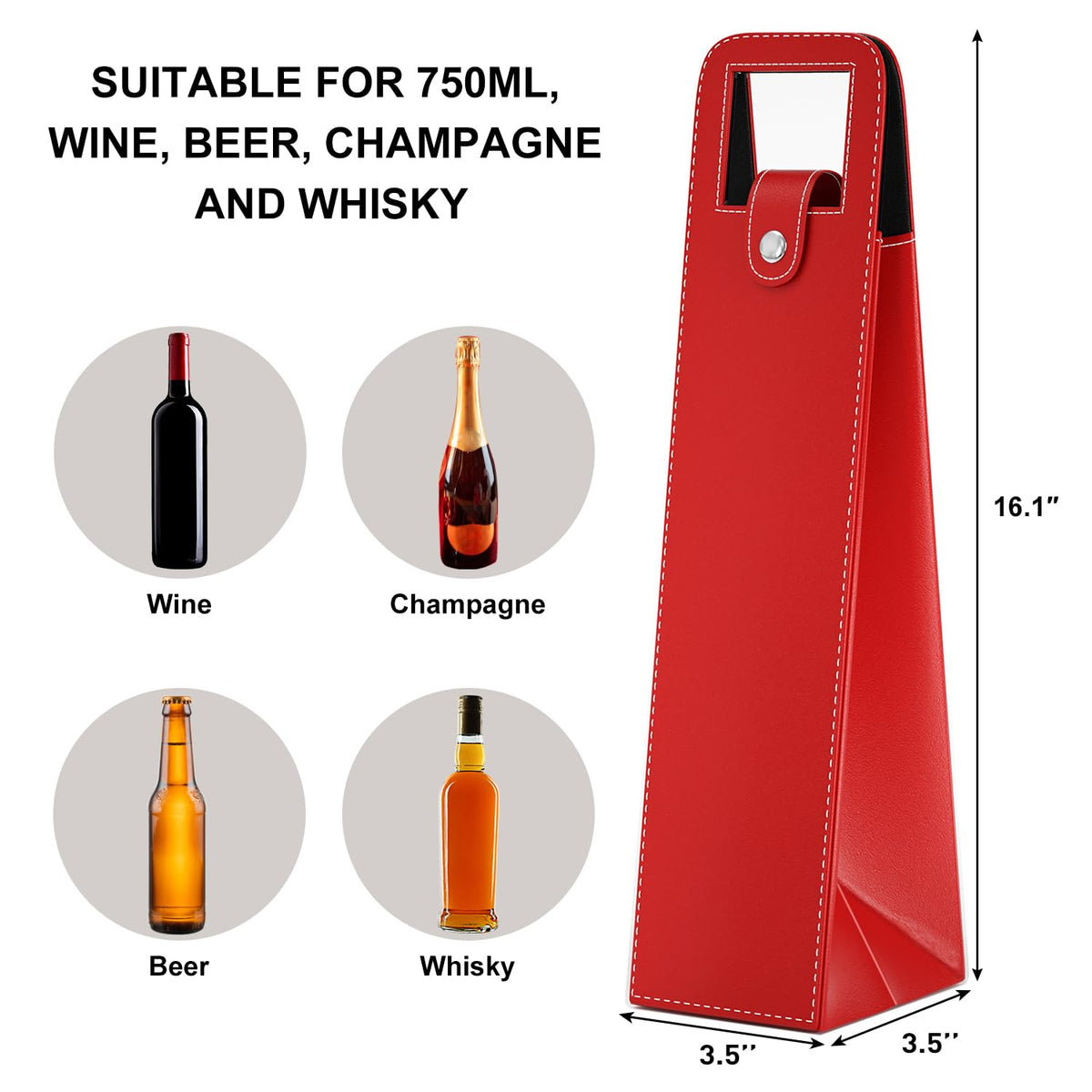 Blue Leather Wine Gift Bag